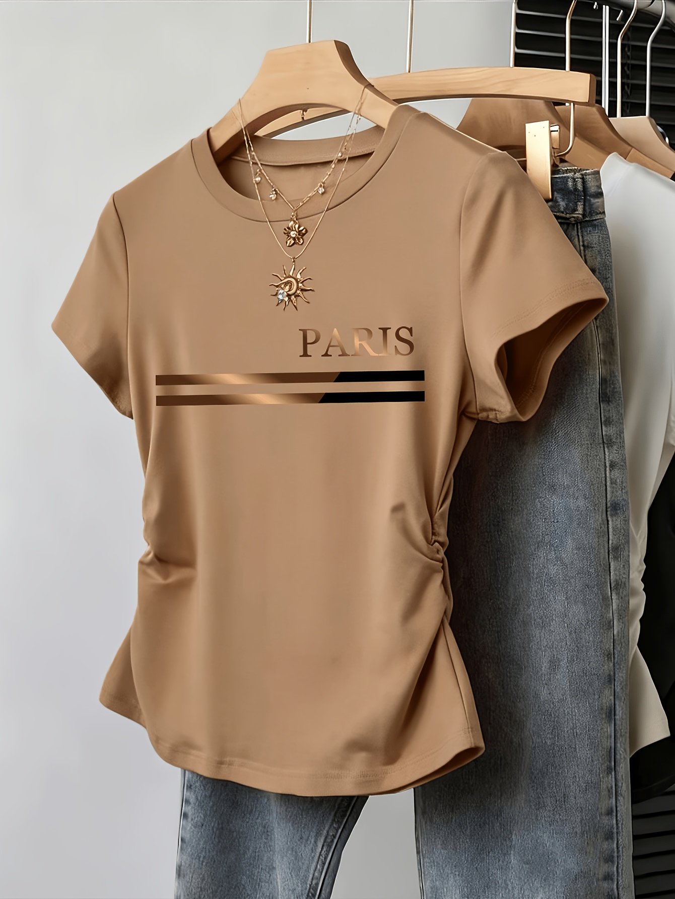 Women'S Fashion Paris - Летняя женская футболка с принтом PARIS
