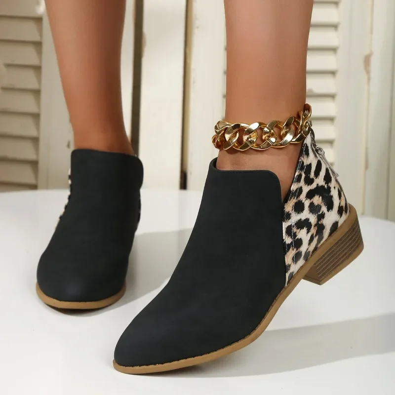 Women'S Fashion Ugg Boots - Новые модные Лоскутные леопардовые ботильоны, женские