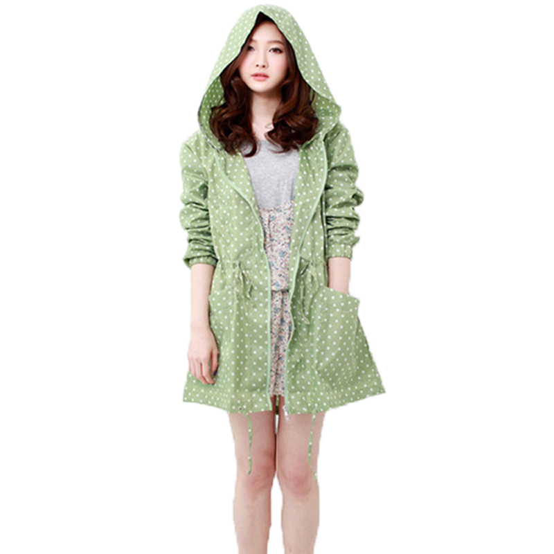 Women'S Fashion Rain Jacket - Модный женский плащ в горошек с
