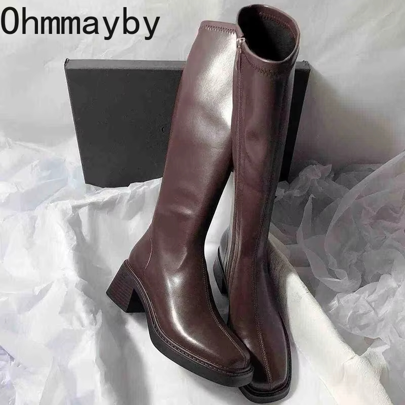 Women'S Fashion Knee High Boots - Винтажные женские сапоги до колена на