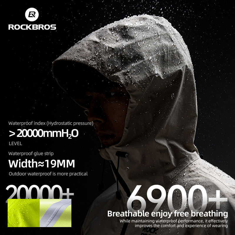 Women'S Fashion Rain Jacket - ROCKBROS Водонепроницаемая велосипедная куртка Плащ Водонепроницаемая