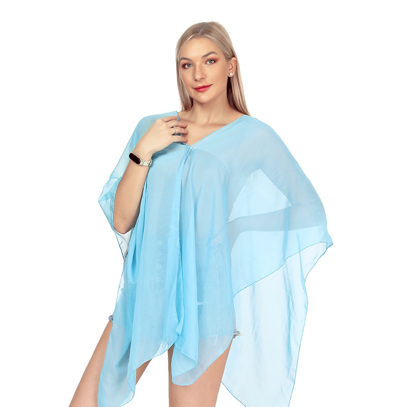 Wrap Blouse Chiffon - Женская солнцезащитная шаль для езды на