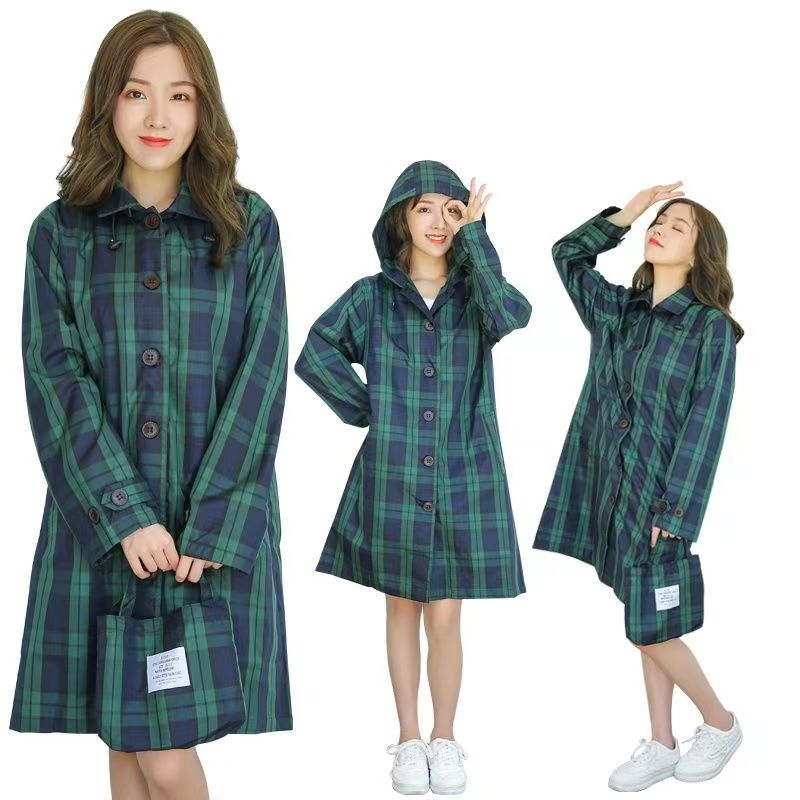 Women'S Fashion Rain Jacket - Женский легкий дождевик, пончо, водонепроницаемый зеленый