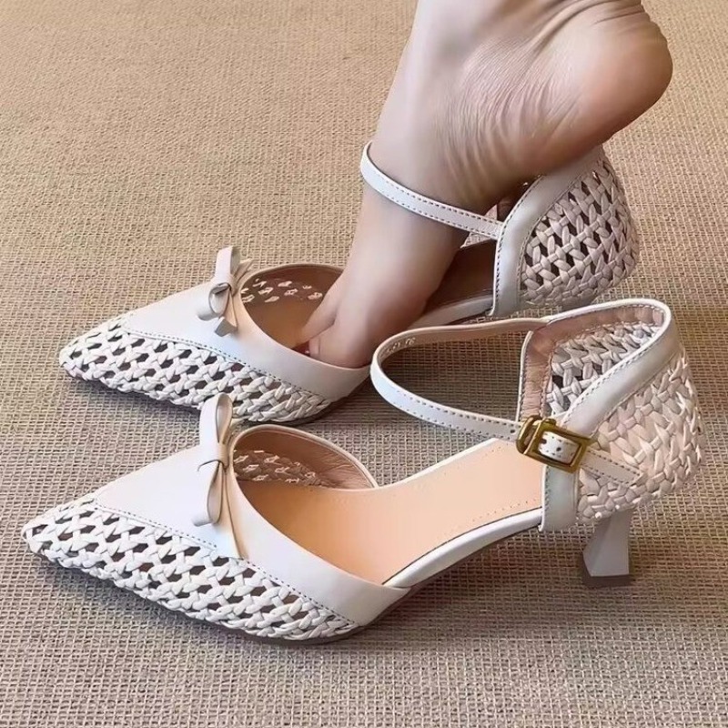 Women Fashion Outfits - Новые женские элегантные однотонные сандалии с
