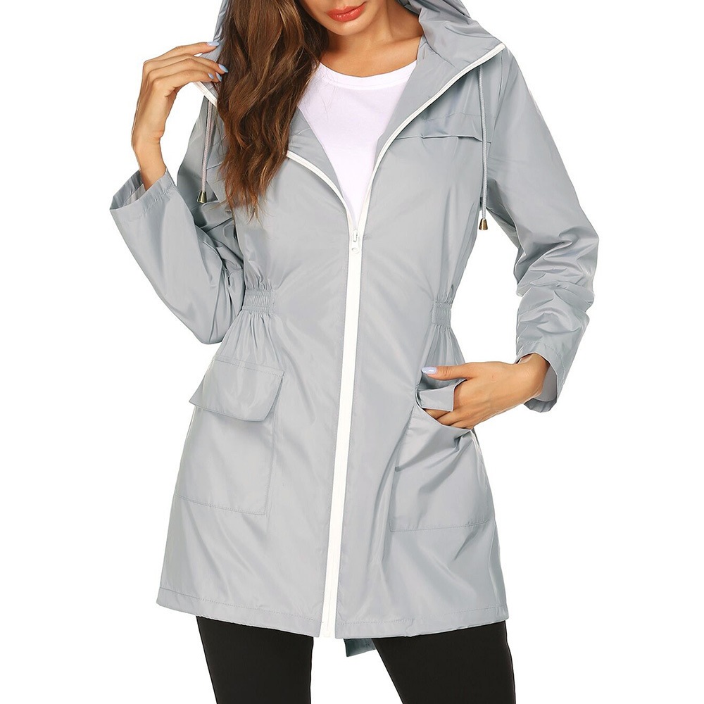 Women'S Fashion Rain Jacket - Женская модная Всесезонная уличная водонепроницаемая куртка