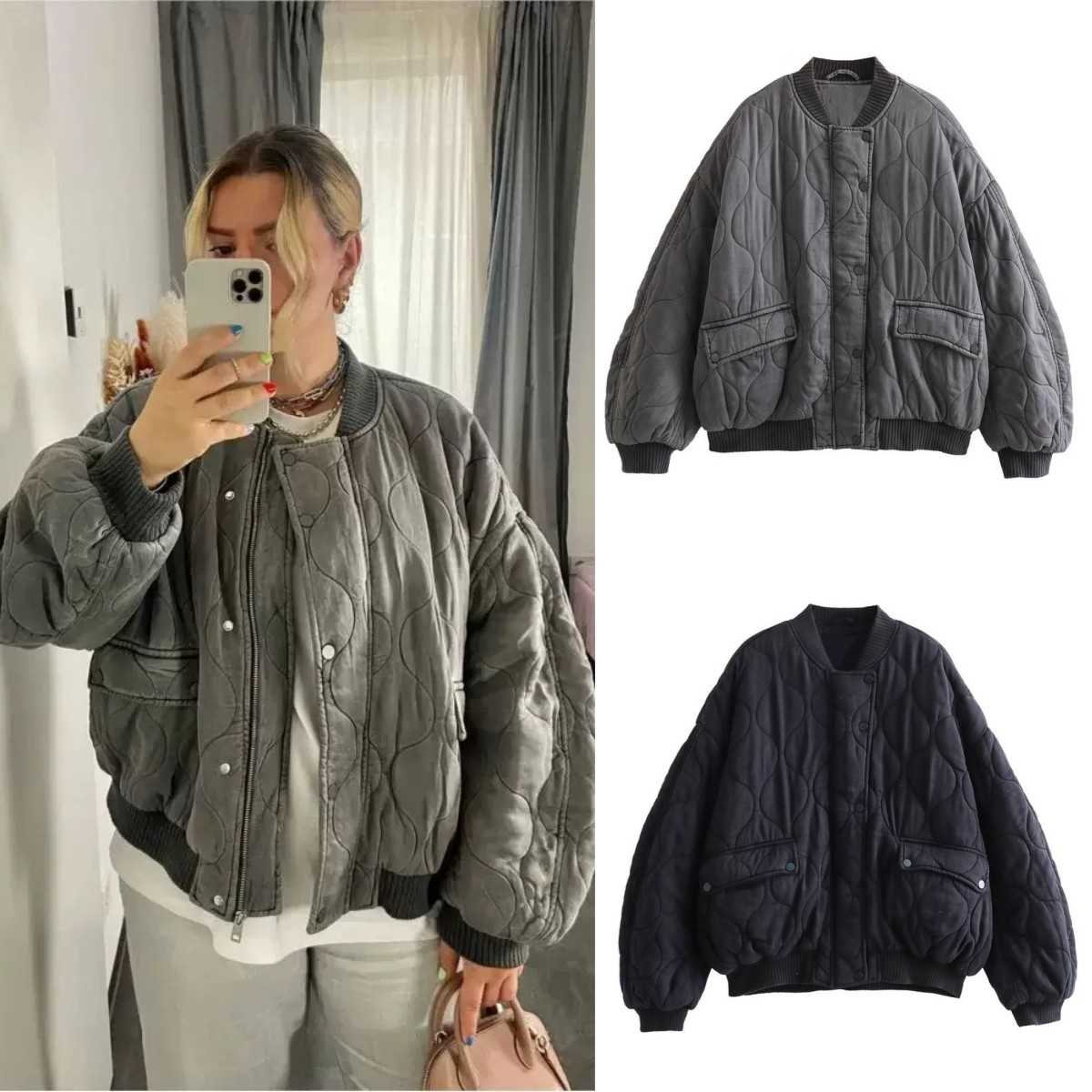 Women'S Fashion Bomber Jacket - ETJ 2025 женская новая модная винтажная