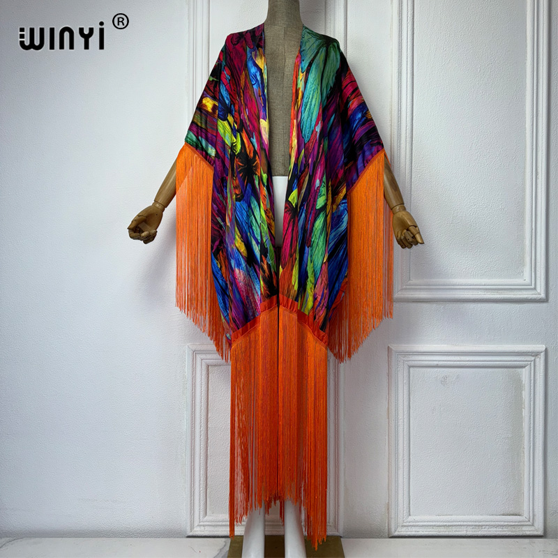 Women'S Fashion Kimono - WINYI кимоно пляжные накидки с принтом