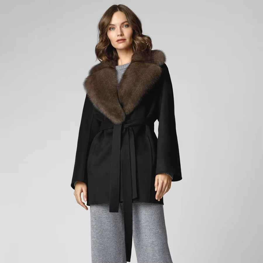 Women'S Fashion Bomber Jacket - Натуральная шуба из лисьего меха с