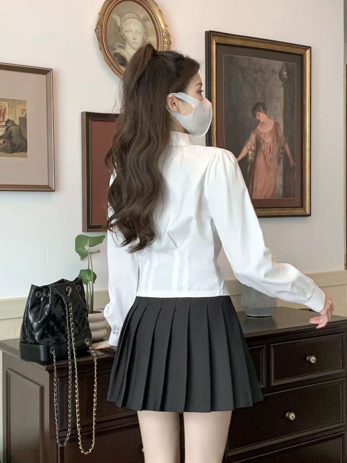 Белая винтажная рубашка с длин – обзор и цена Wrap Blouse Chiffon