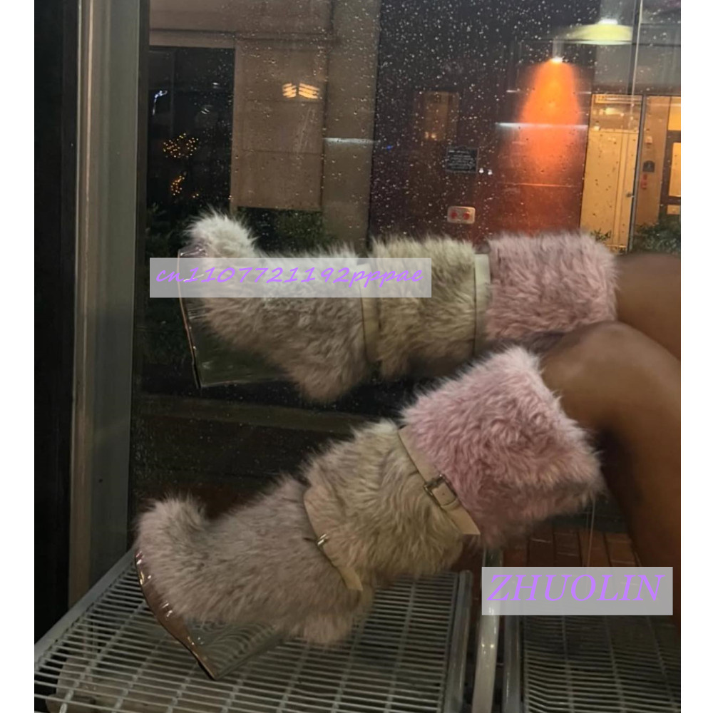 Зимние меховые прозрачные боти – обзор и цена Women'S Fashion Knee High Boots