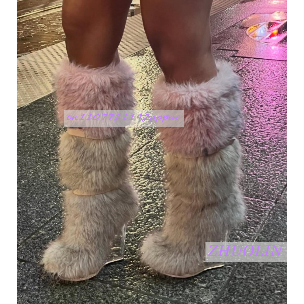 Зимние меховые прозрачные боти – обзор и цена Women'S Fashion Knee High Boots