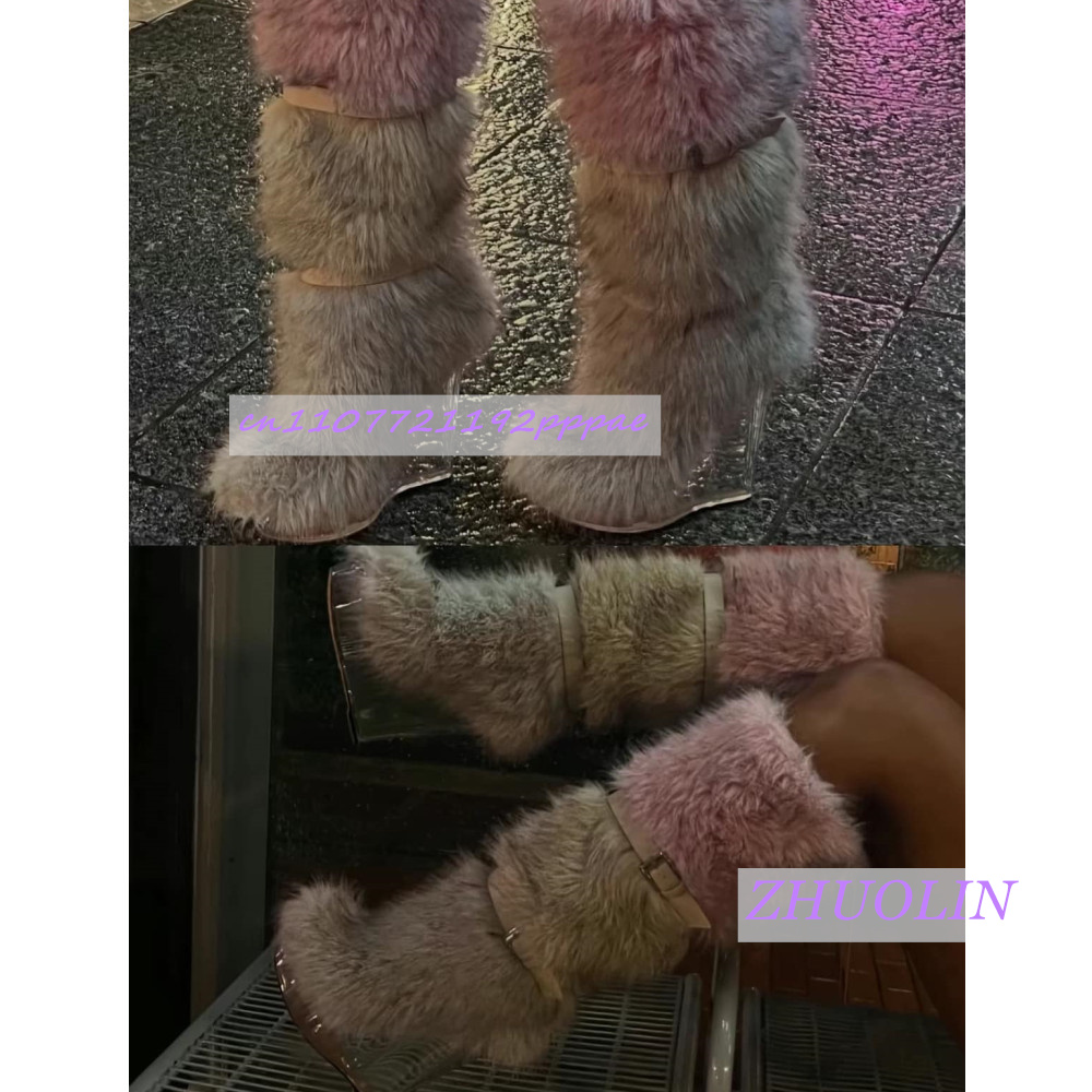 Зимние меховые прозрачные боти – обзор и цена Women'S Fashion Knee High Boots