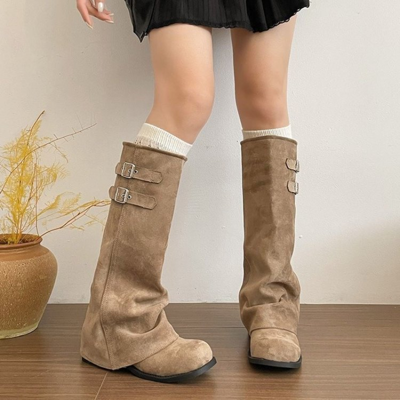 Женские ретро-ботинки в корейс – обзор и цена Women'S Fashion Knee High Boots
