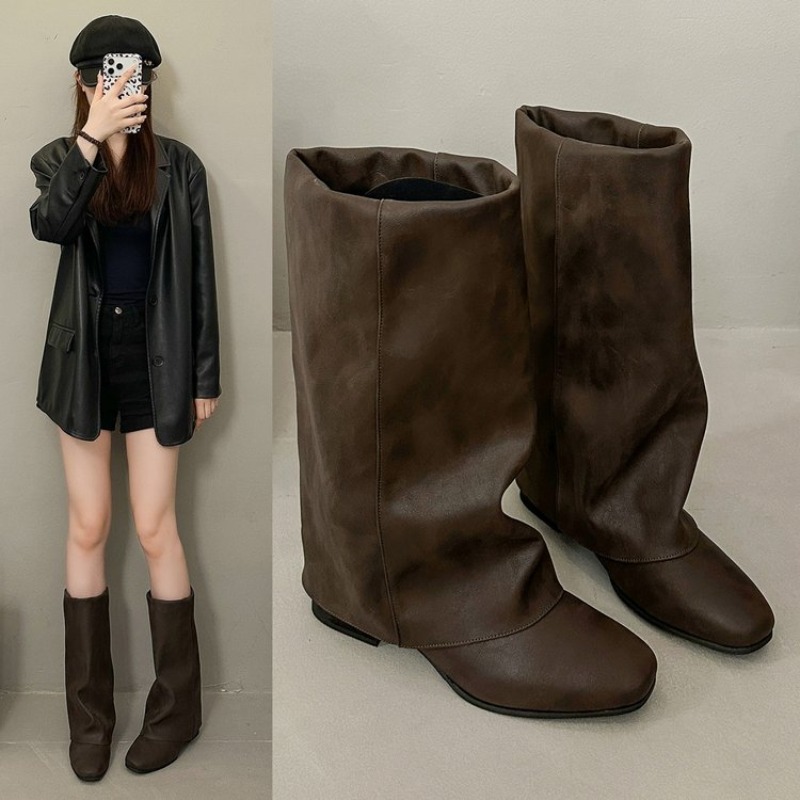 Новые модные винтажные ботинки – обзор и цена Women'S Fashion Knee High Boots